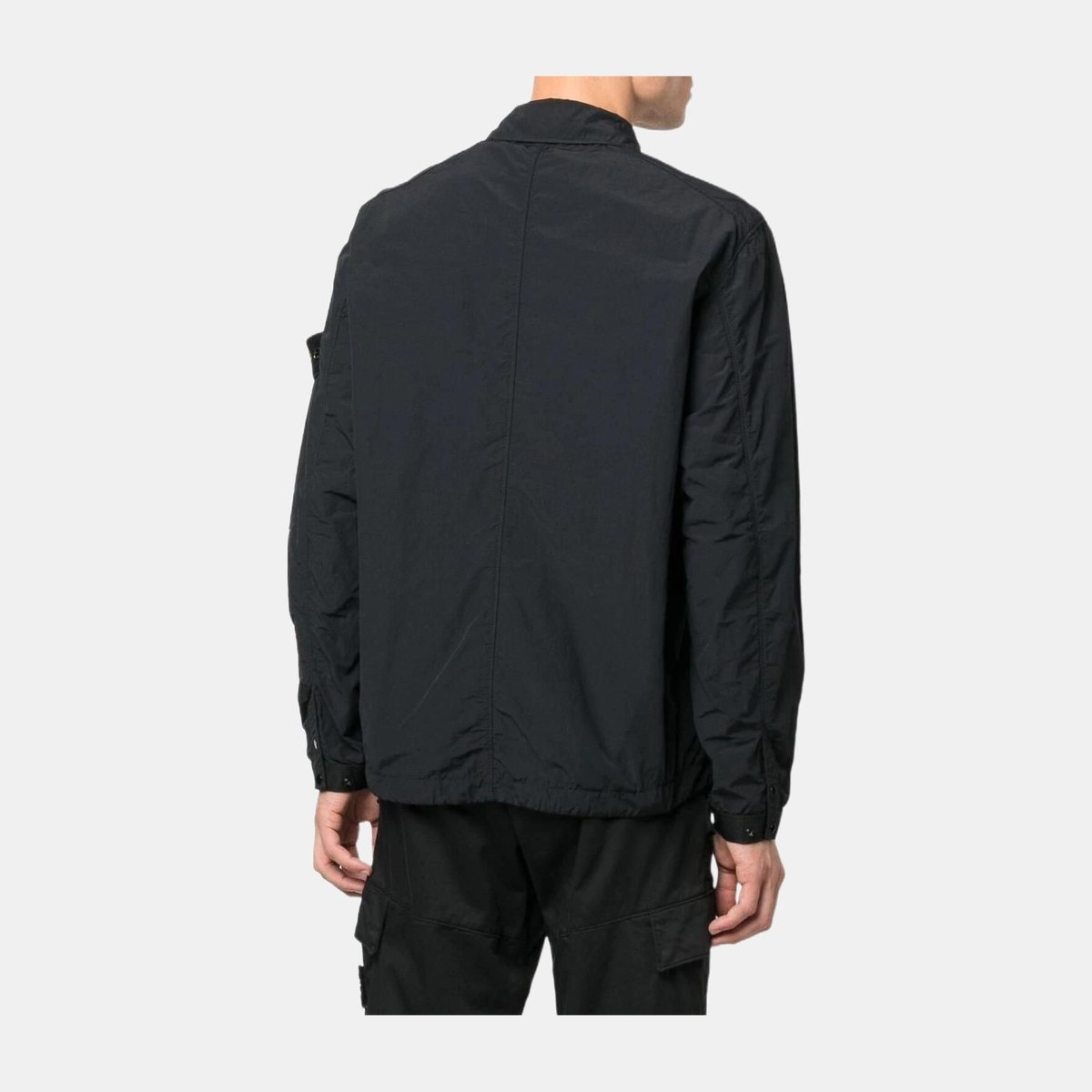 Stone Island Logo Collar Jacket Black
