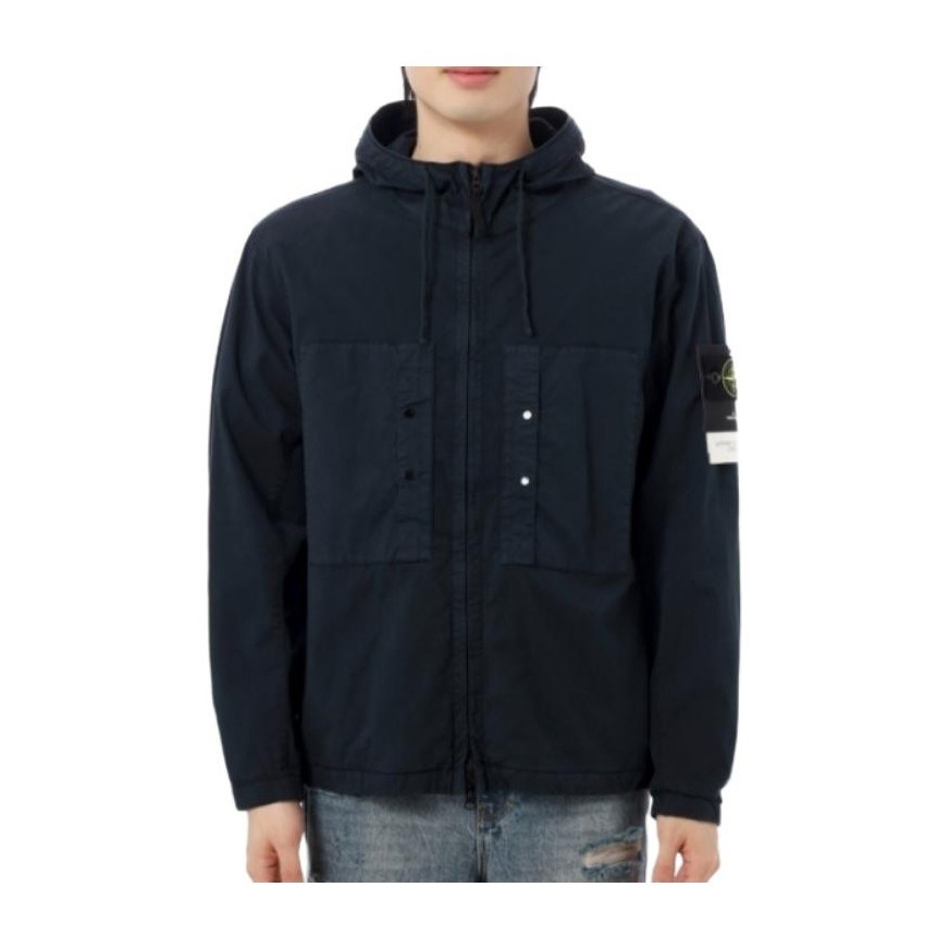 Stone Island Navy Hooded Zip Jacket
