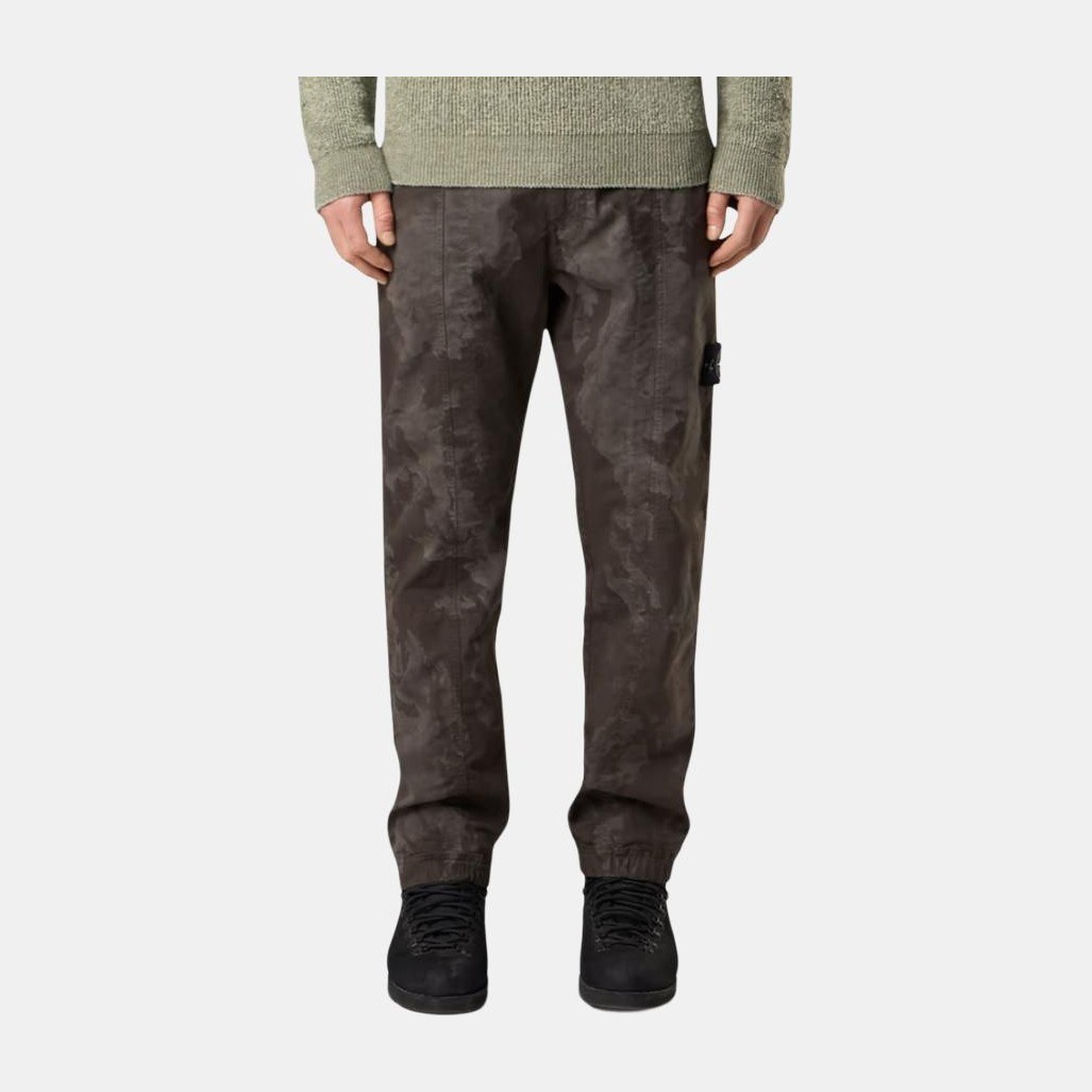 Stone Island SS25 Supima Camo Badge Joggers Military Green