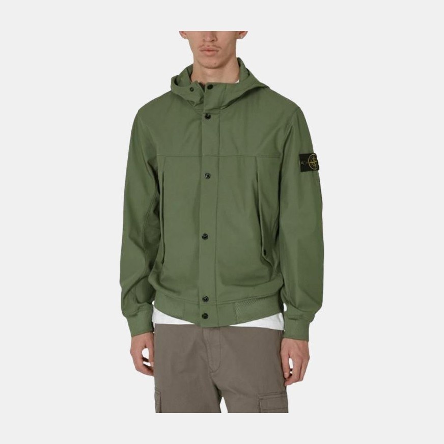 Stone Island Soft Shell Jacket Moss Green
