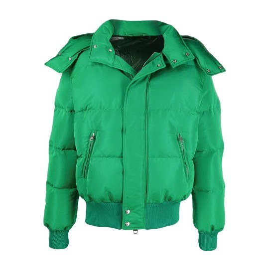 Alexander McQueen Logo Hooded Down Jacket Green