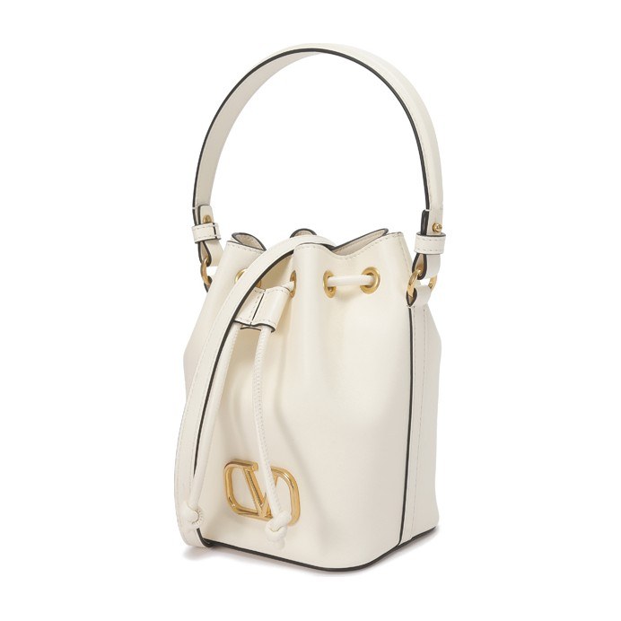 Valentino VLOGO Signature Bucket Bag Ivory