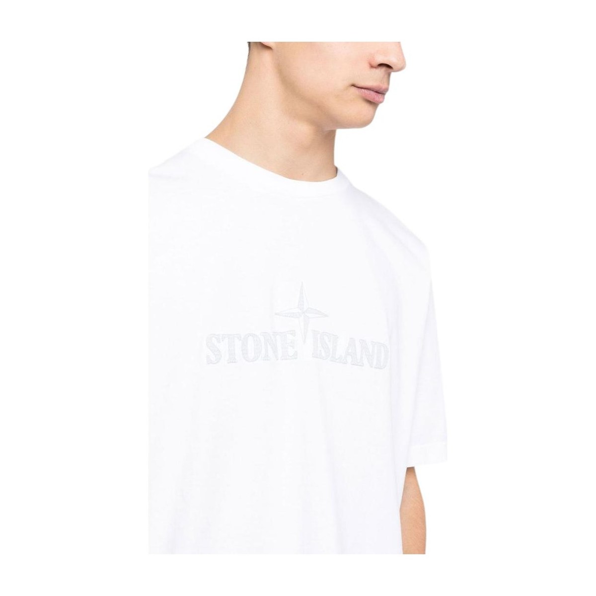 Stone Island SS23 Letter Logo Crewneck Tee White