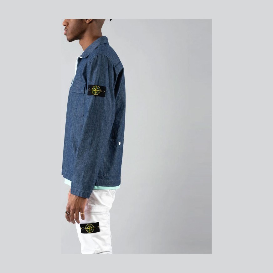 Stone Island Logo Jacket Blue