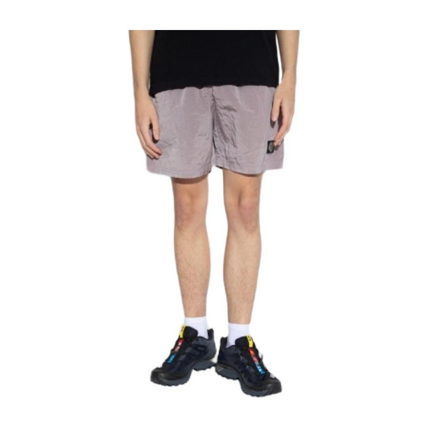 Stone Island SS24 Nylon Logo Shorts Pink