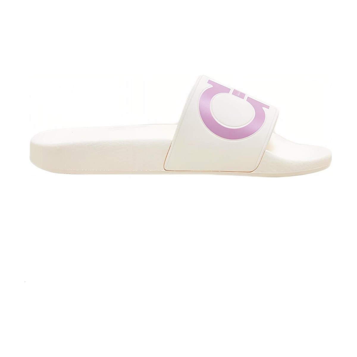 Ferragamo Gancini Open-Toe Slides White