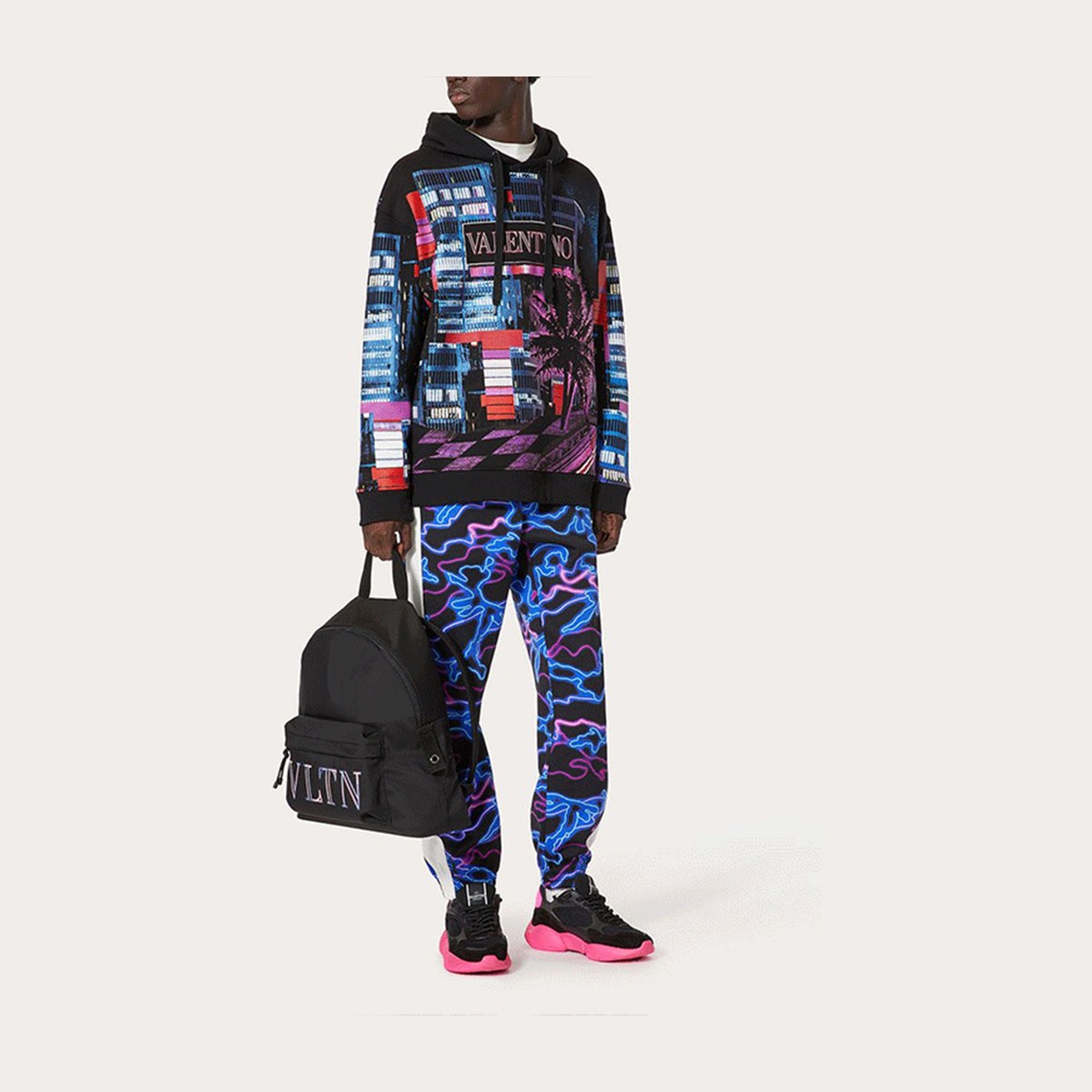 Valentino SS22 Electric City Hoodie Black