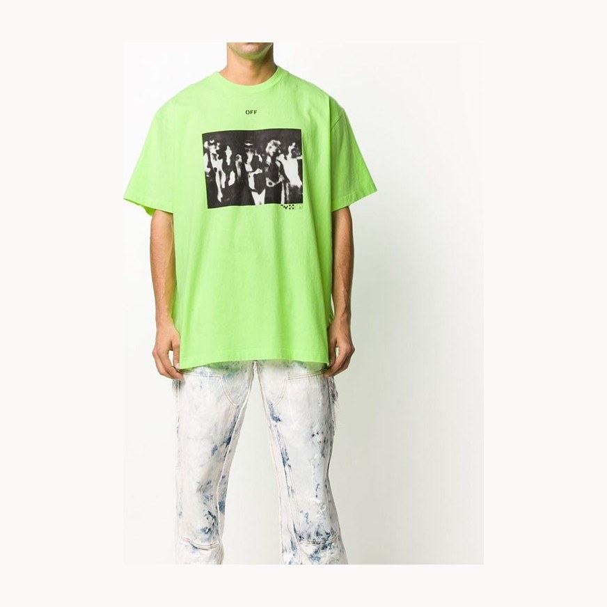 OFF-WHITE SS20 Paint Arrow T-Shirt Fluorescent Green