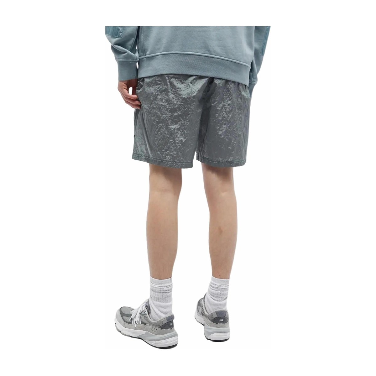 Stone Island Silver Nylon Shorts