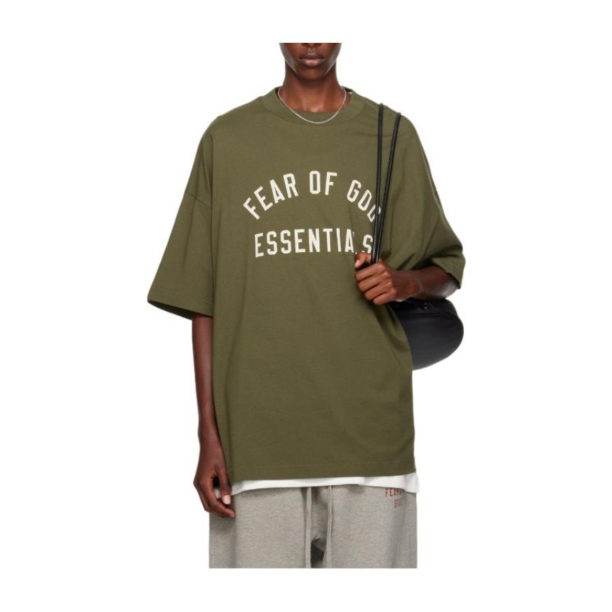 Fear of God Essentials Jersey Crewneck Tee Military