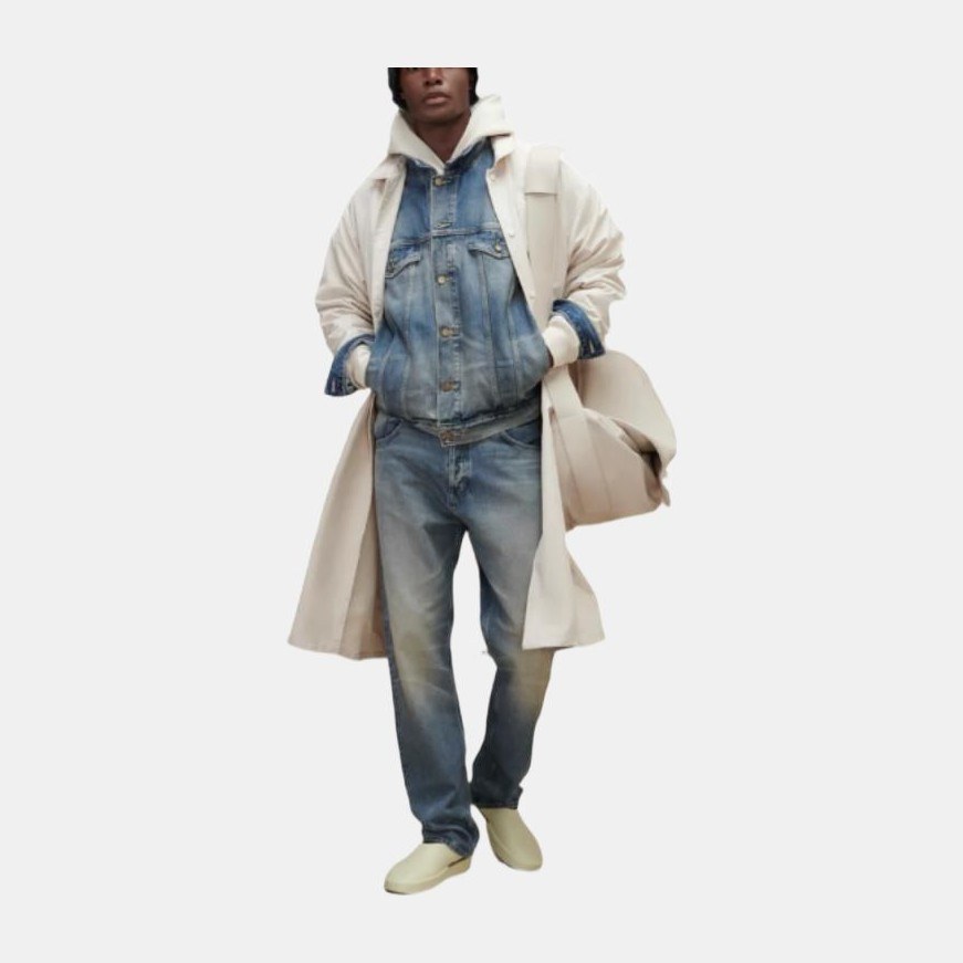 Fear of God Essentials FW22 Trucker Jacket Indigo