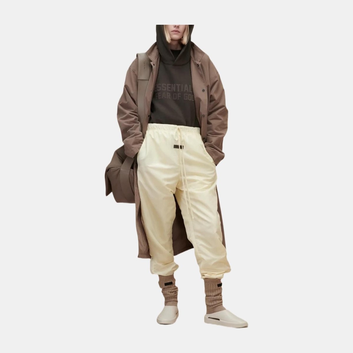 Fear of God Essentials Hoodie Wood Off Black