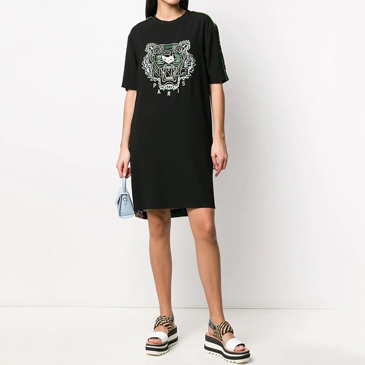 KENZO Tiger Embroidery Dress Black