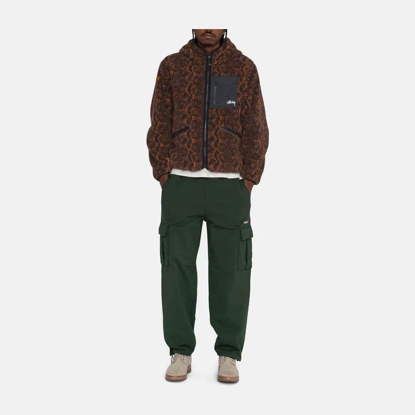 Stussy FW22 Snake Jacquard Sherpa Jacket