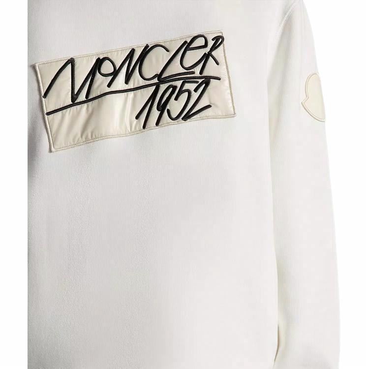 Moncler FW22 Logo Hoodie White