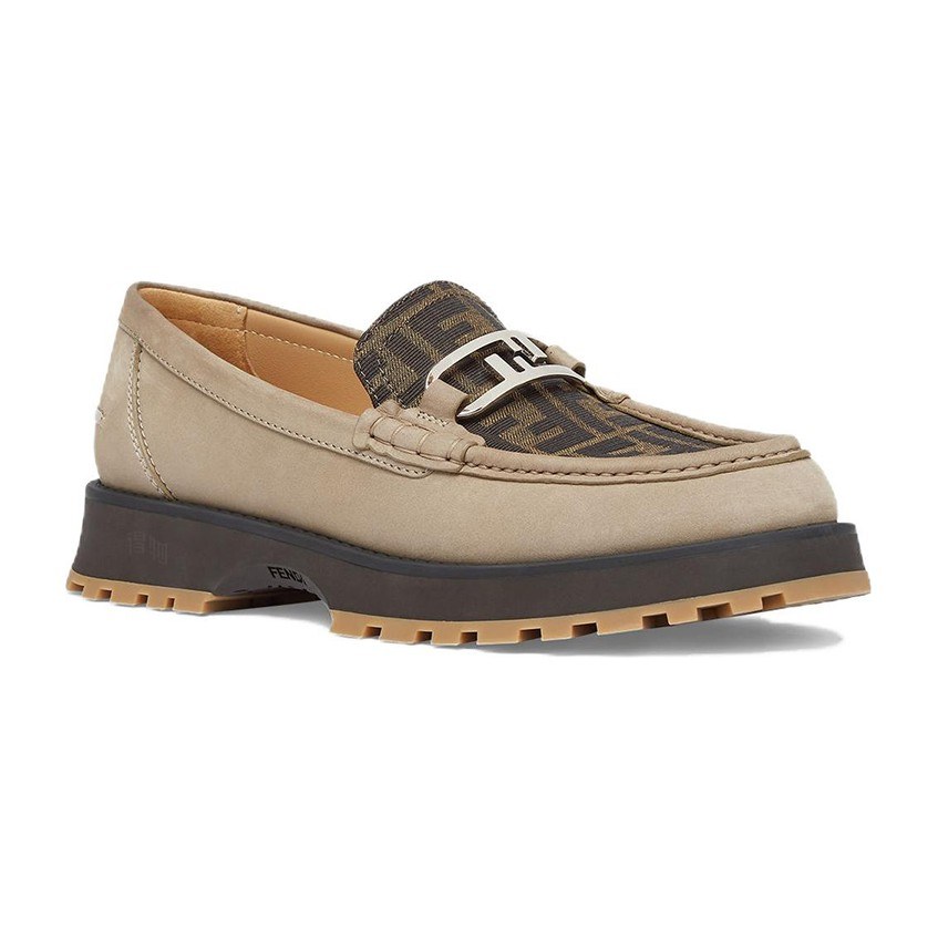 Fendi O'Lock Loafers Beige