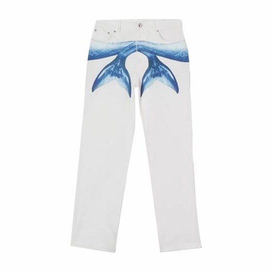 Burberry Mermaid Tail Loose Jeans White