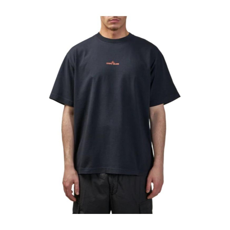 Stone Island Logo Print T-Shirt Black