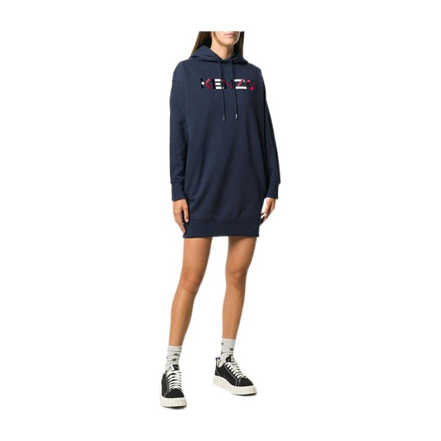 KENZO Logo Hoodie Dress Blue
