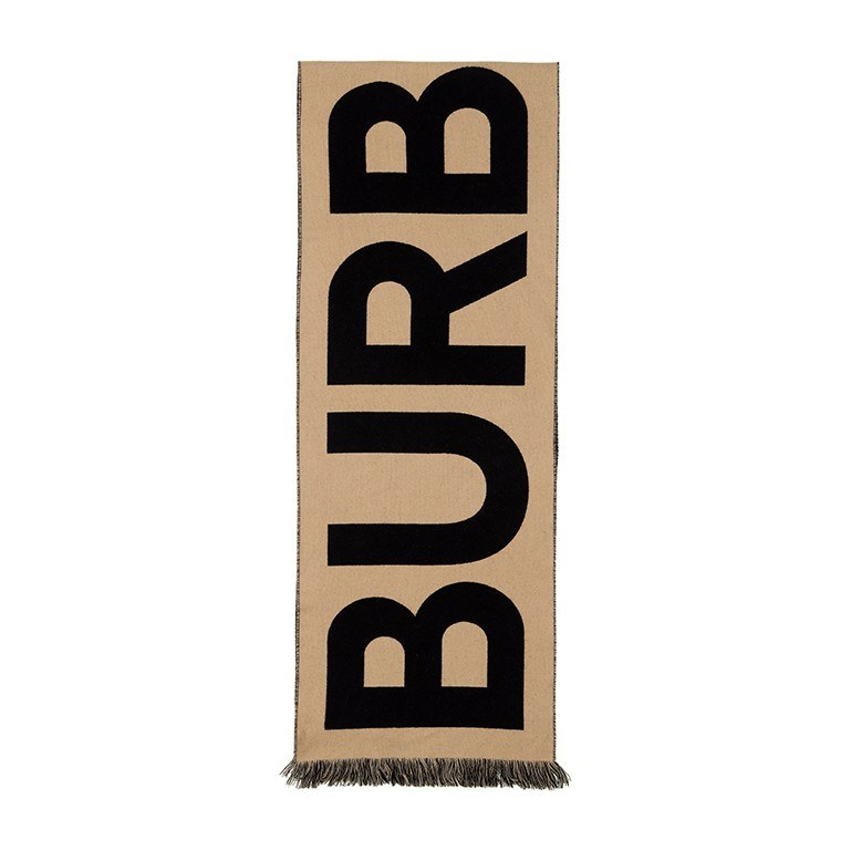 Burberry Logo Wool Jacquard Scarf