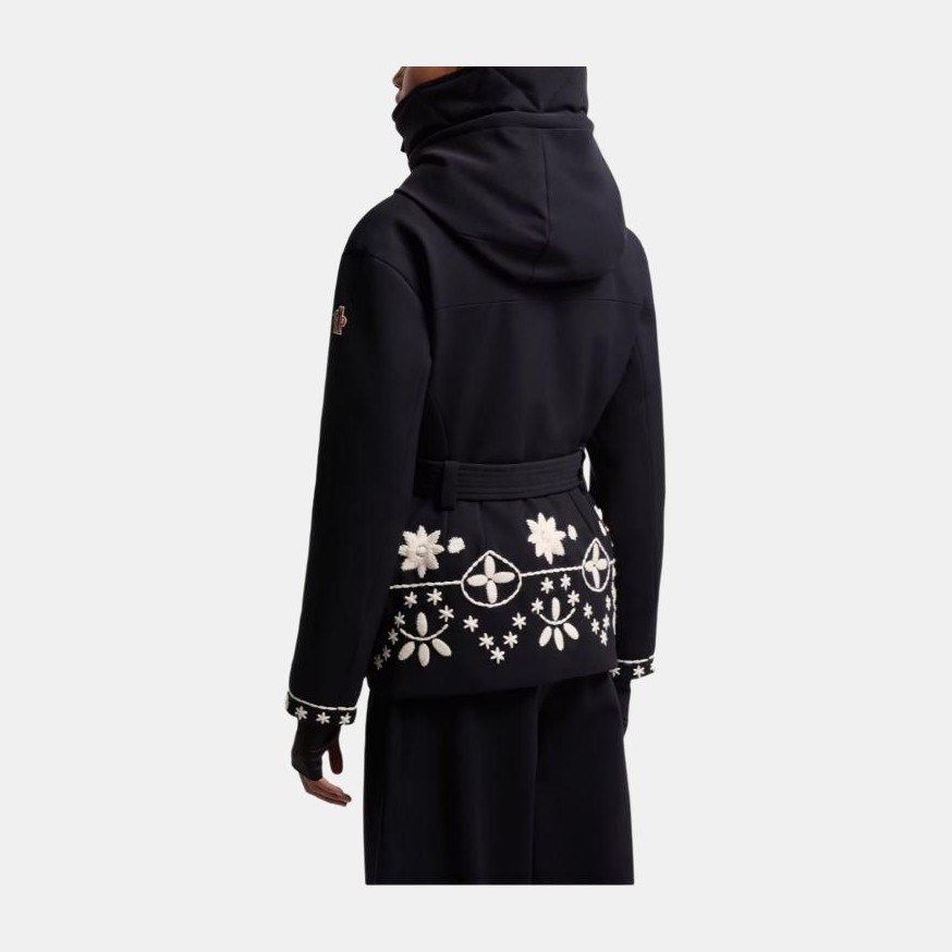 Moncler Blaye Embroidered Hooded Down Ski Jacket Logo