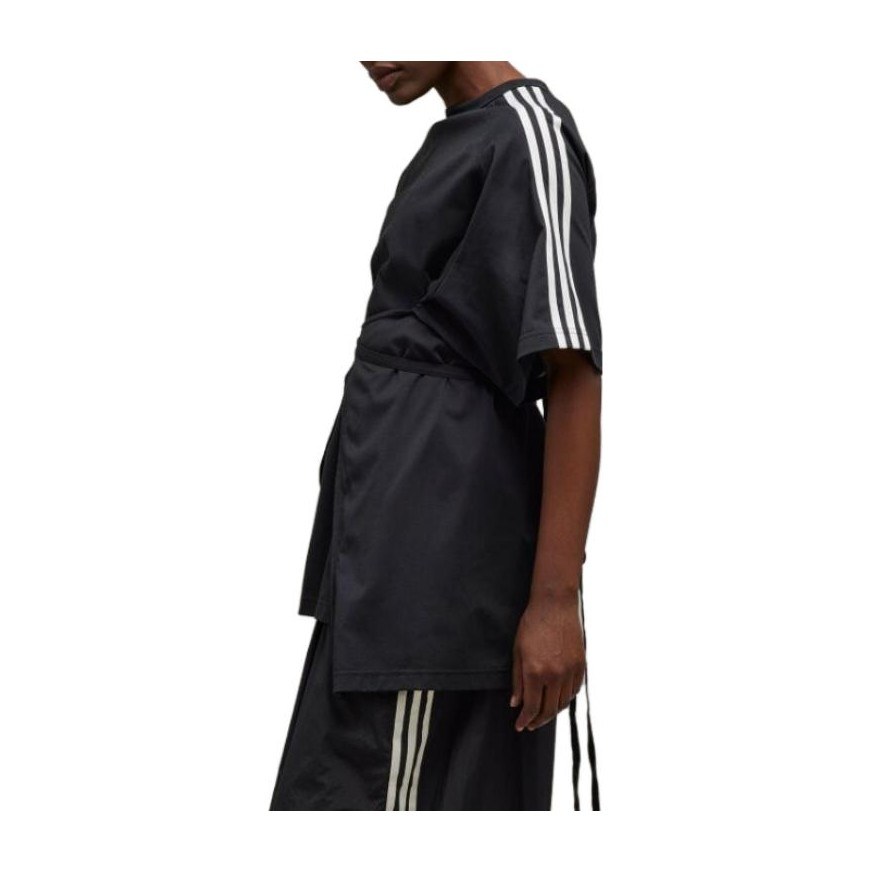 Y-3 Striped Loose Crewneck T-Shirt Black