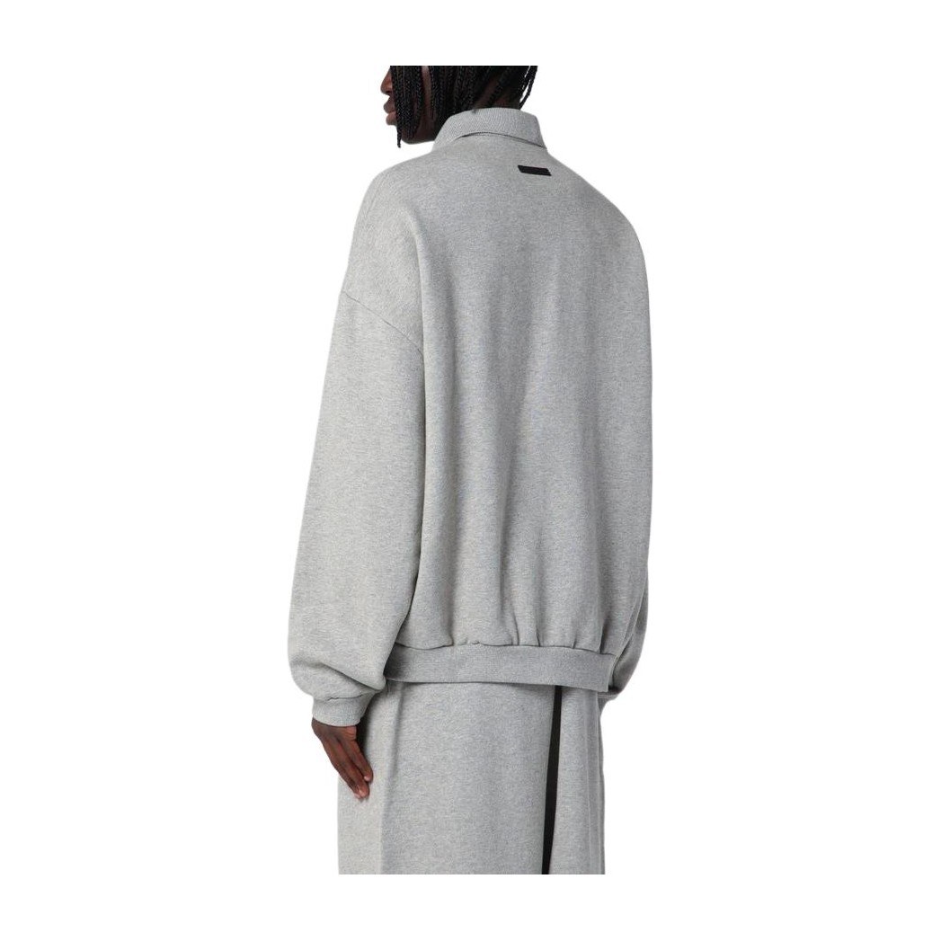 Fear of God Essentials Fall24 Fleece Polo Oatmeal Dark Heather
