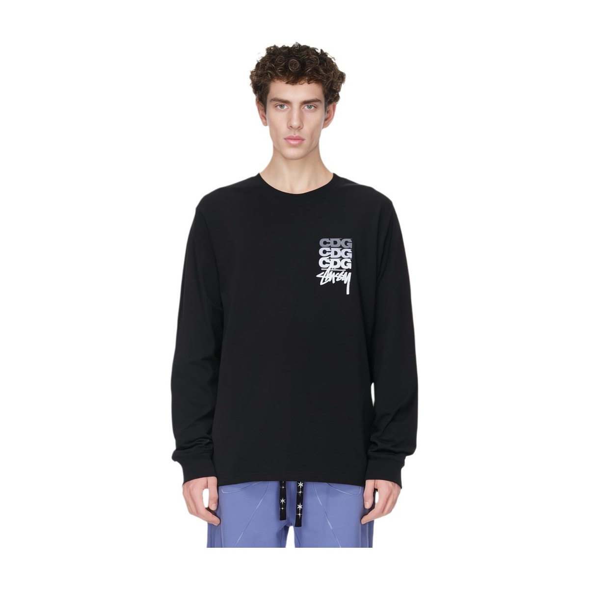 Stussy x CDG 40th Anniversary Logo Long Sleeve Tee