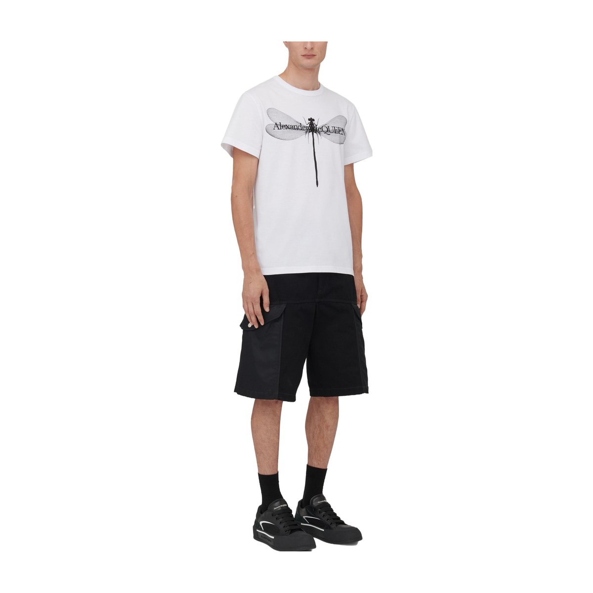 Alexander McQueen Dragonfly T-Shirt In WhiteBlack T
