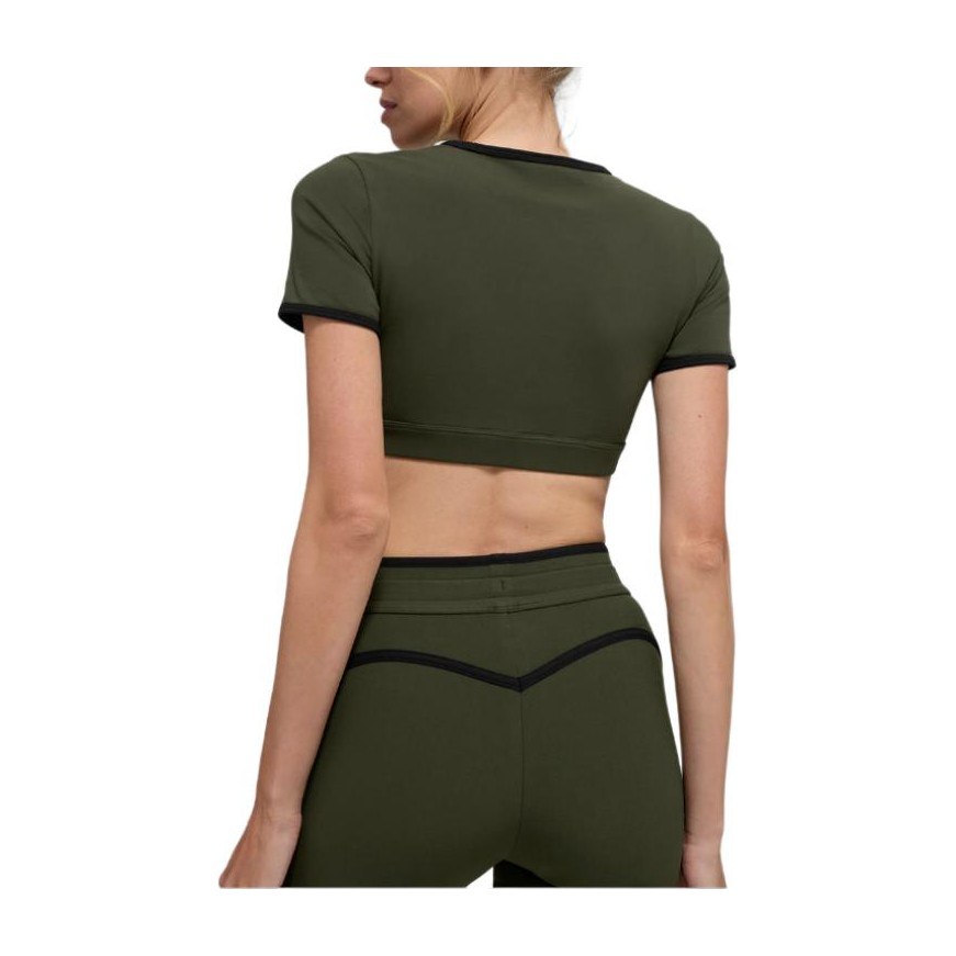 Alo Yoga Logo V-Neck Crop Tee