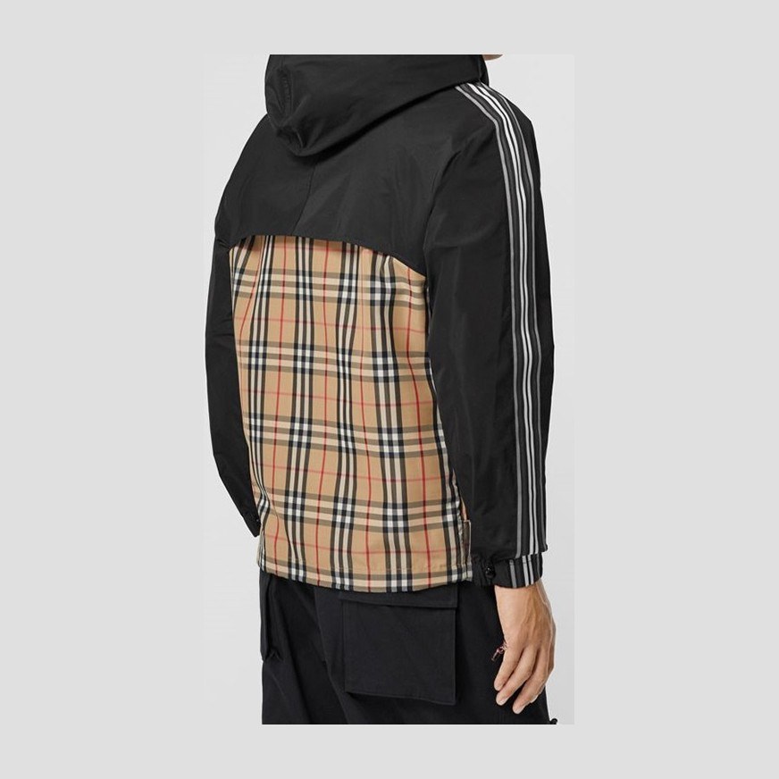 Burberry Checked Zip Hoodie Jacket Beige