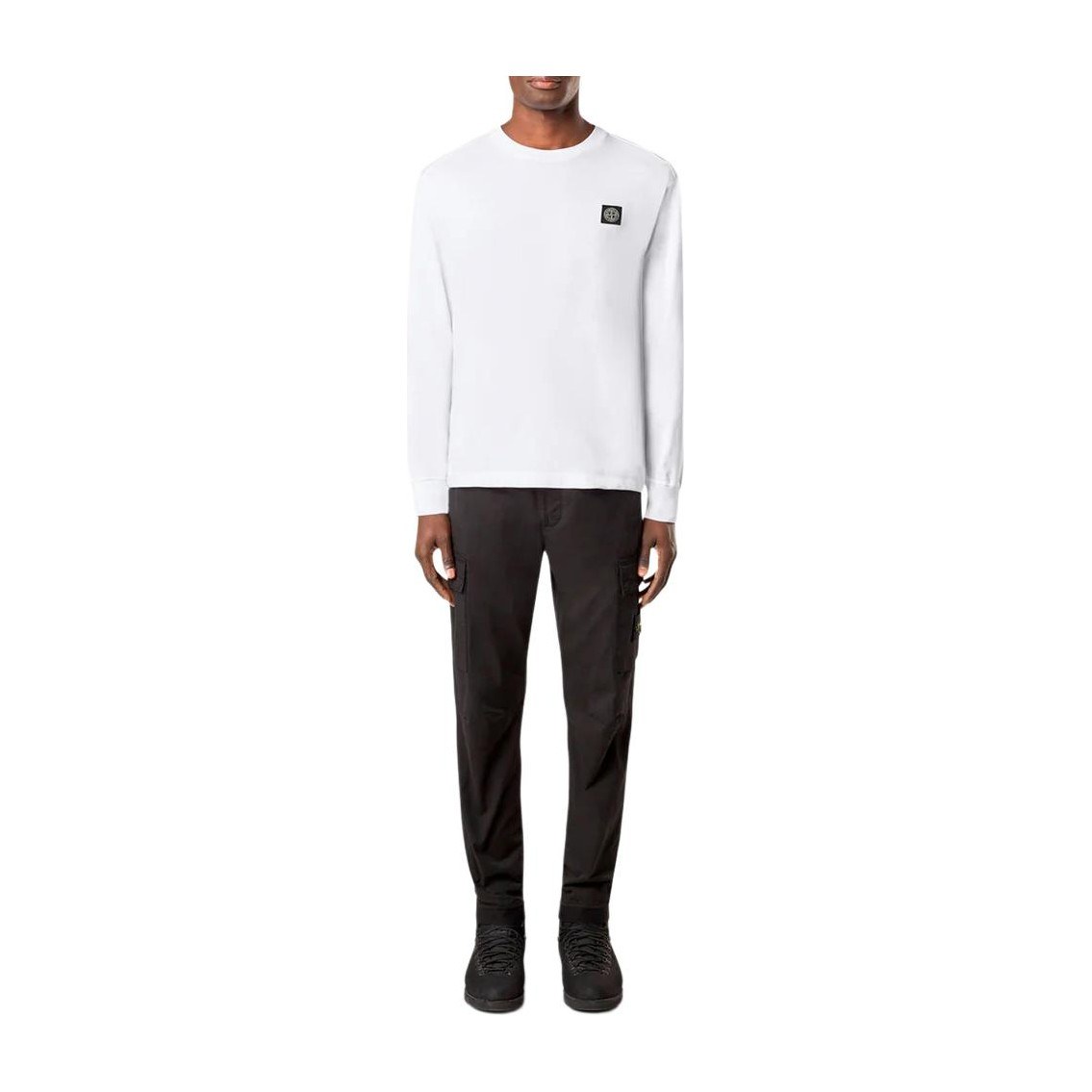Stone Island Slim Logo Crewneck Long Sleeve Tee
