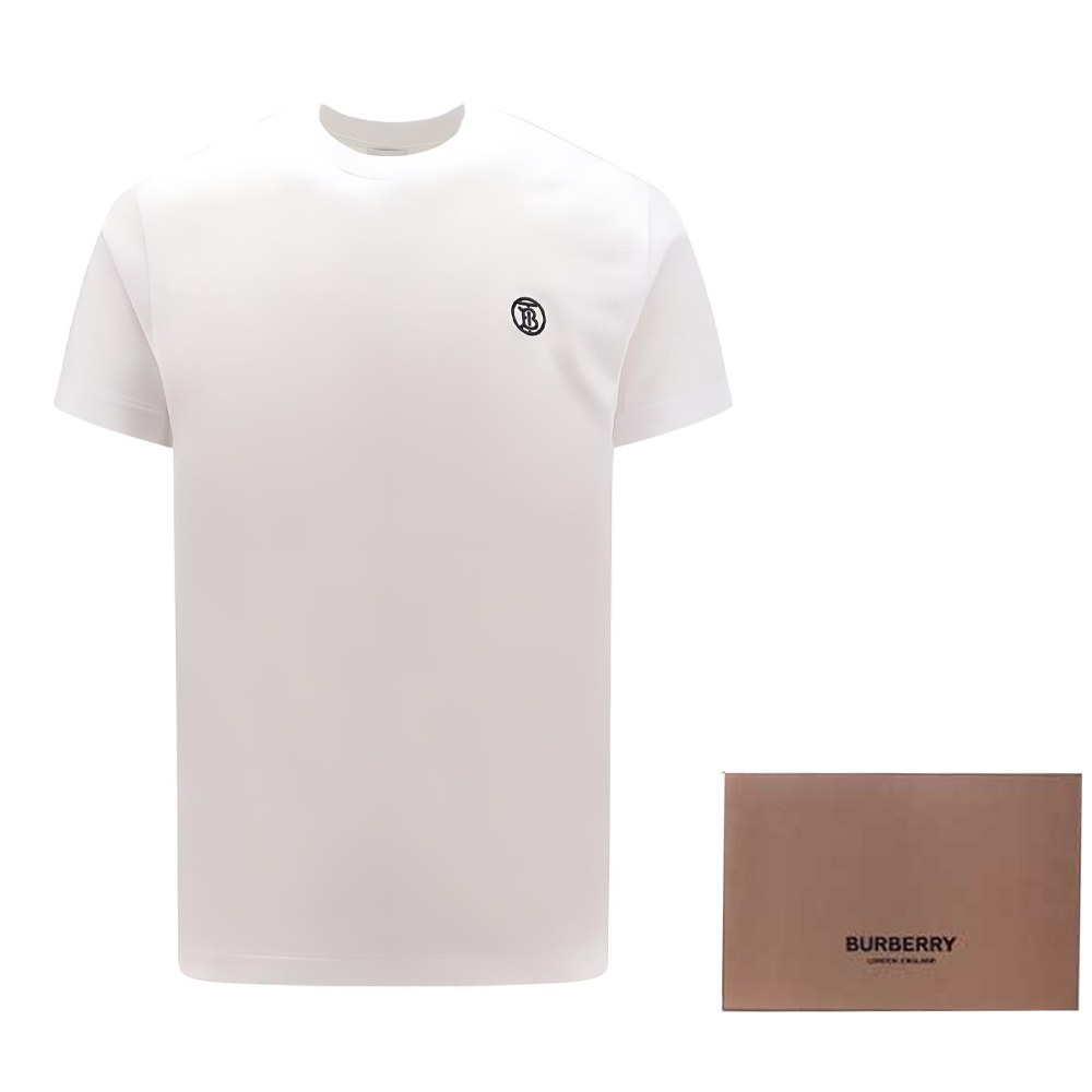 Burberry Logo Embroidered T-Shirt White
