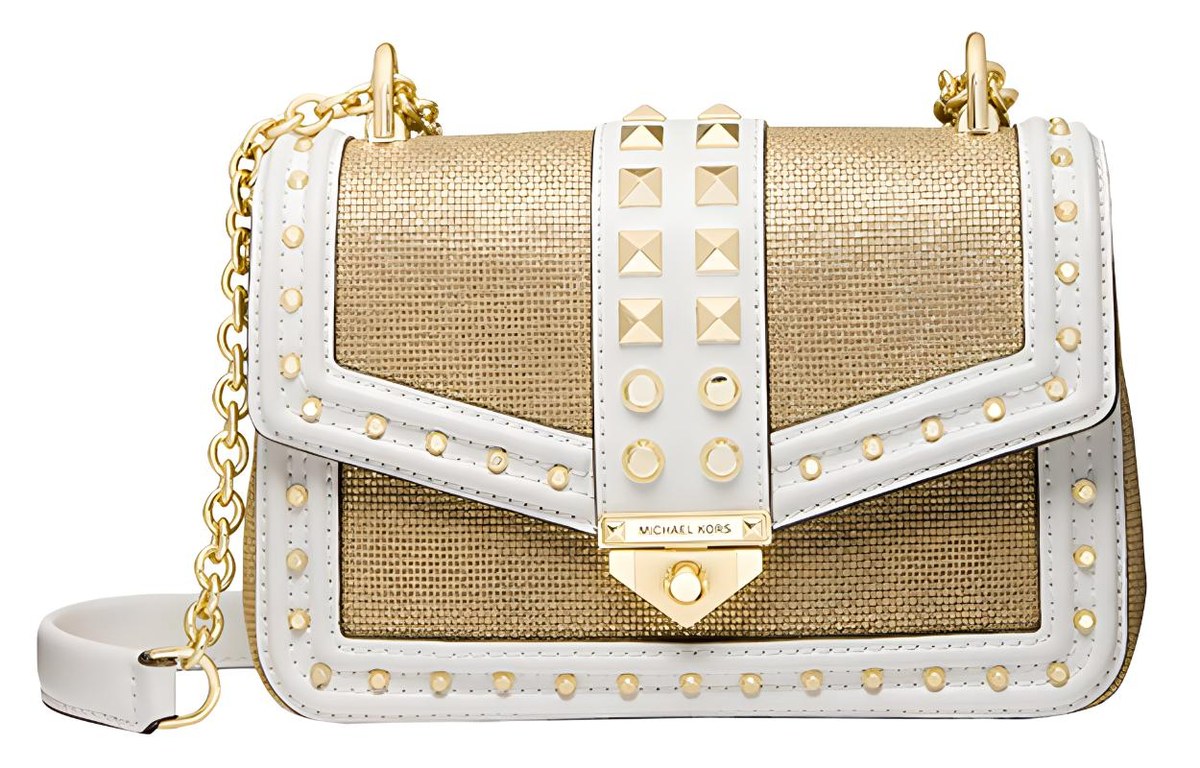 Michael Kors MK Soho Small Crossbody Bag Brown White
