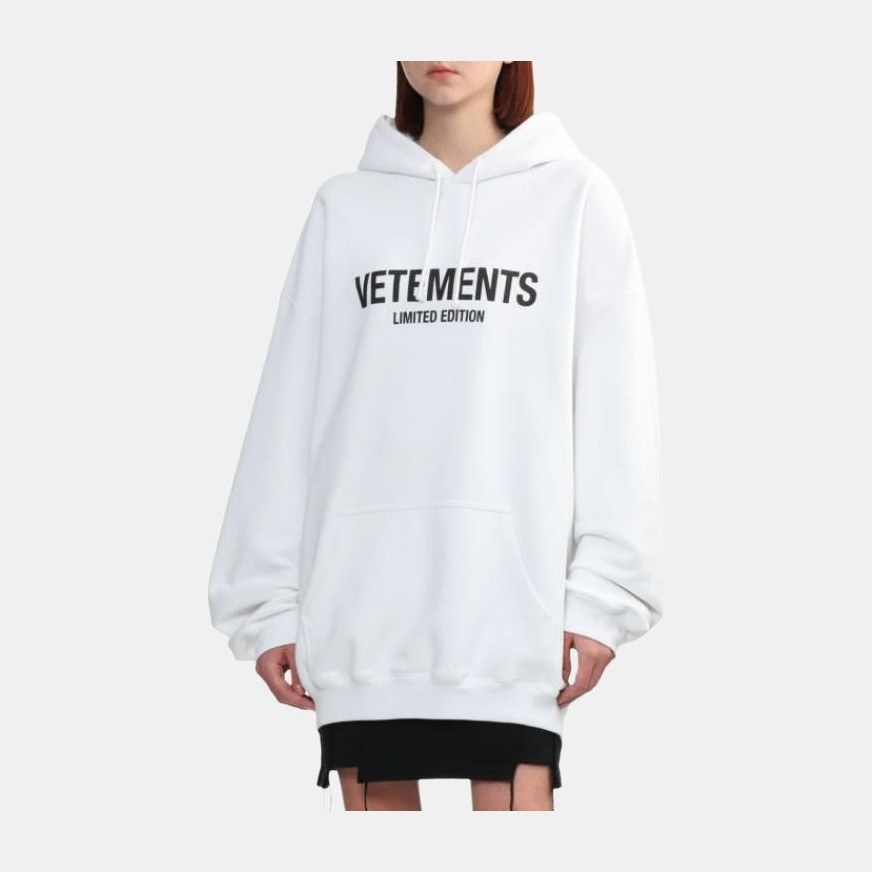 Vetements Logo Hoodie White