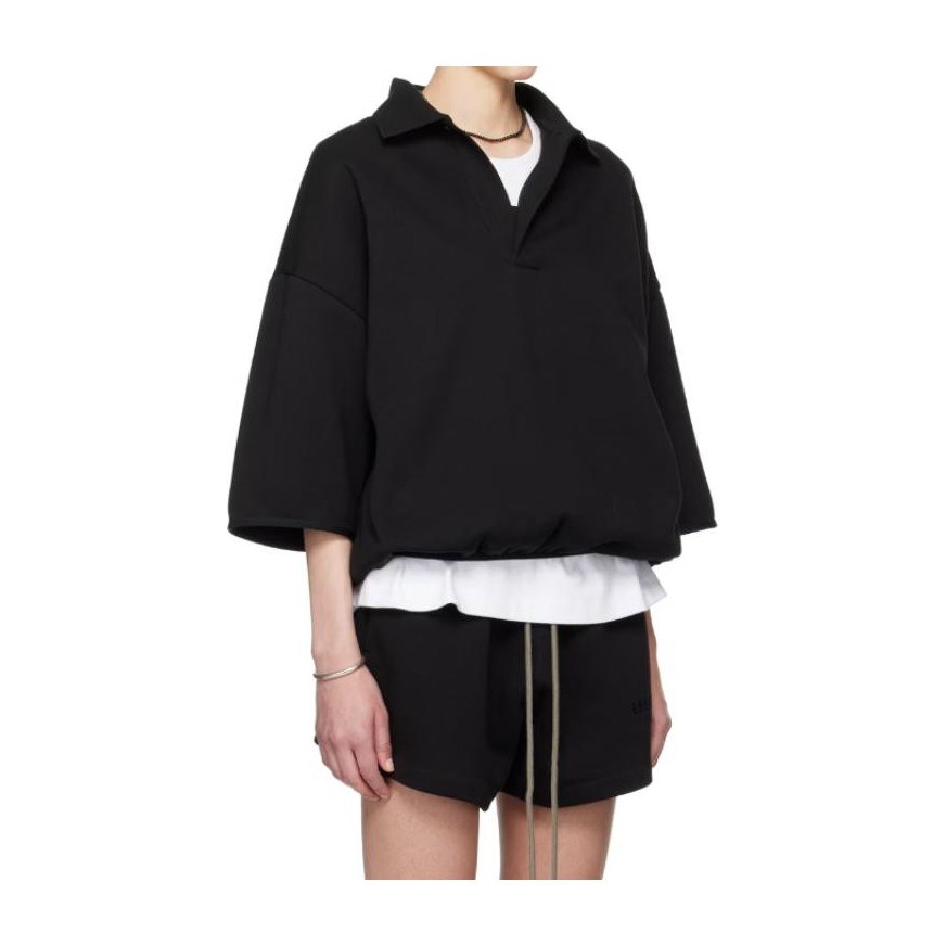 Fear of God Essentials 3/4 Sleeve Polo Black