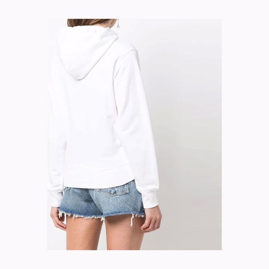 KENZO SS22 Logo Embroidered Hoodie White