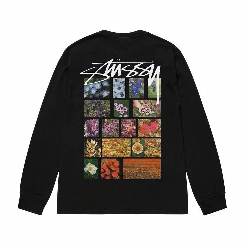Stussy SS23 Floral Print Crewneck Long Sleeve Tee