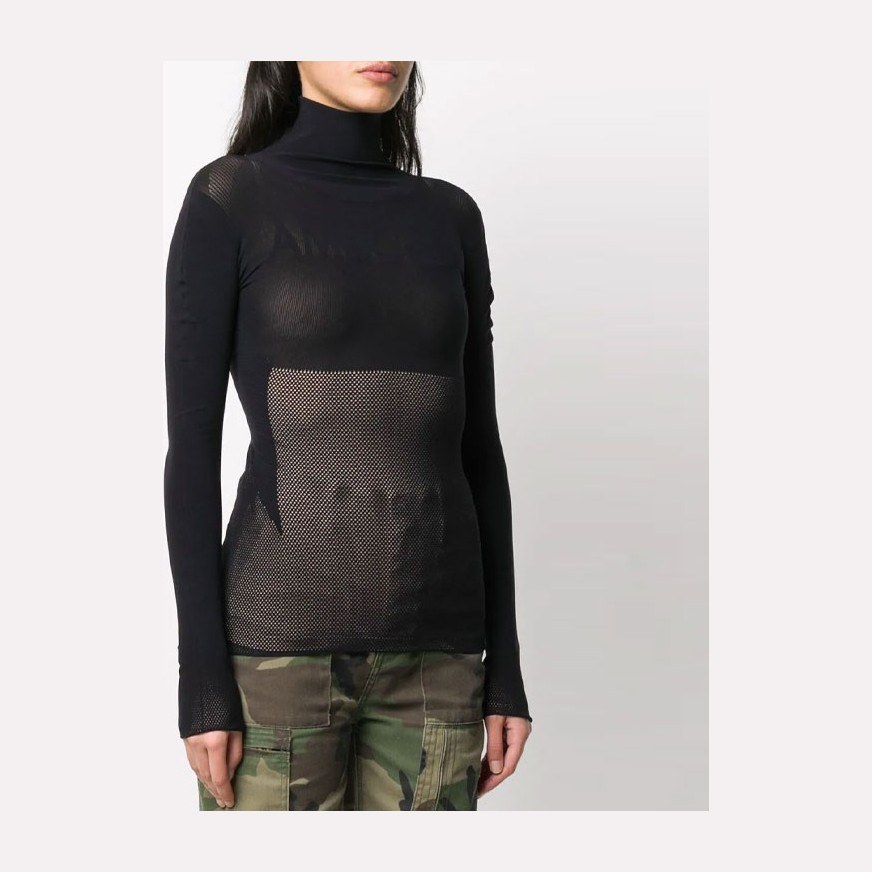 AMBUSH FW21 Turtleneck Mesh Long Sleeve Top Black