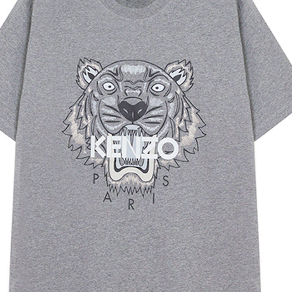 KENZO Tiger Head Print T-Shirt Gray