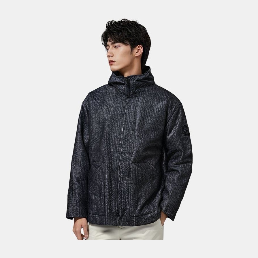 Stone Island White Label Reflective Hooded Jacket Black