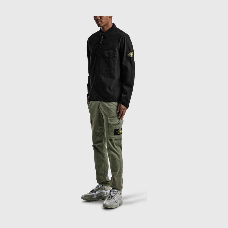 Stone Island Recycled Cotton Jacket Black