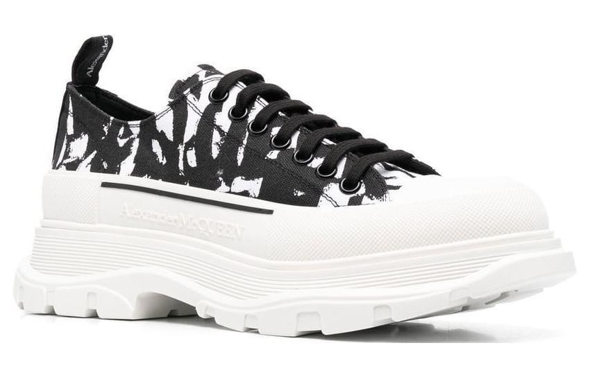 Alexander McQueen Tread Slick Lace-Up Thick Sole Black White
