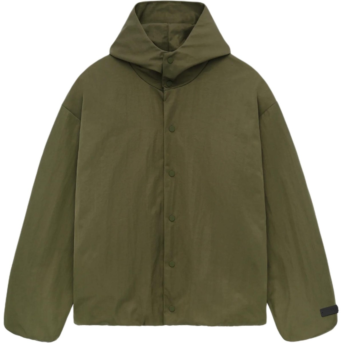 Fear of God Essentials Textured Nylon Hooded Coaches Jacket Military