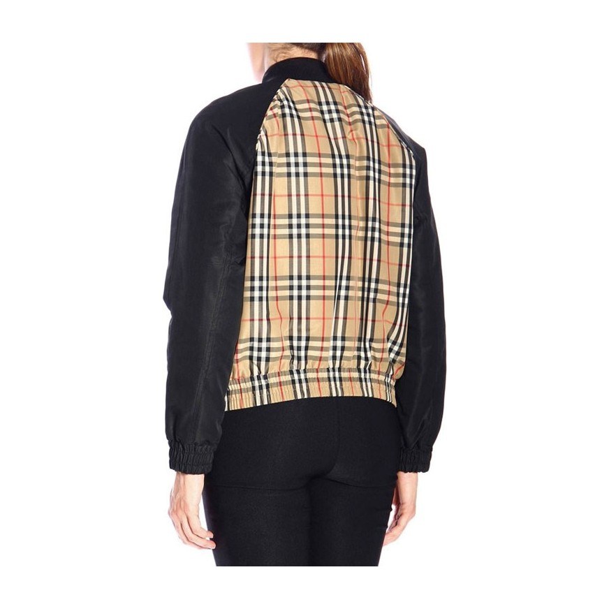 Burberry Classic Logo Check Bomber Jacket Brown