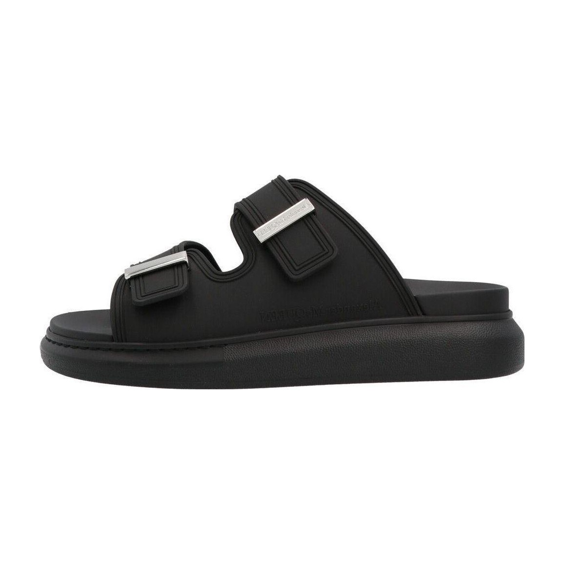 Alexander McQueen Hybrid Rubber Slide Sandals Black