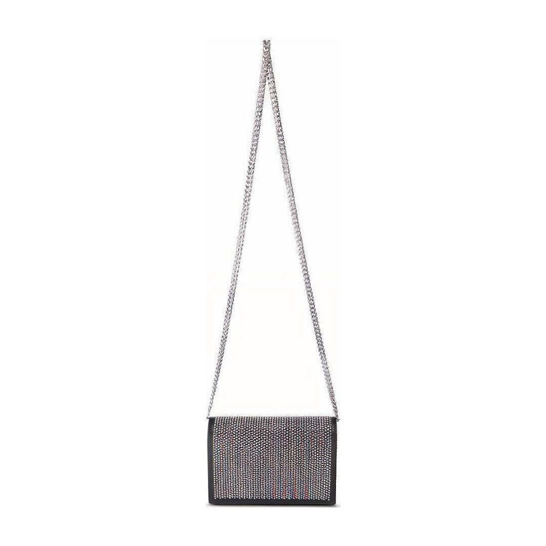Alexander McQueen Silver Studded Skull Leather Shoulder Bag Black