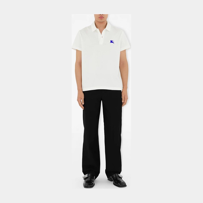 Burberry Logo Print Polo Shirt Salt Crystal