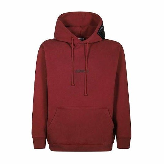 Vetements Letter Loose Hoodie Burgundy