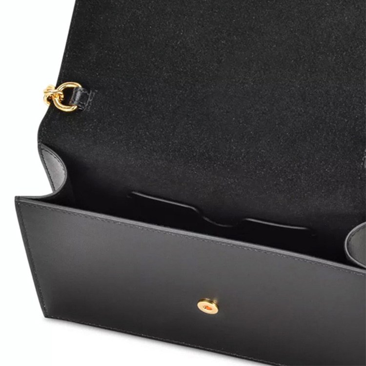 Alexander McQueen Gold Studded Skull Leather Shoulder Bag Black